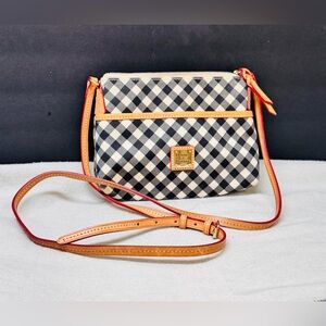 Dooney & Bourke Gingham Checkered Crossbody Bag - Black, White, Tan & Red